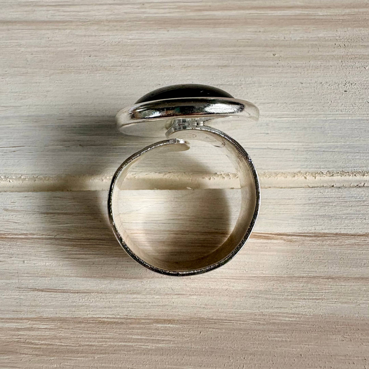 Midnight Sun Golden Sheen Obsidian Gemstone Statement Ring