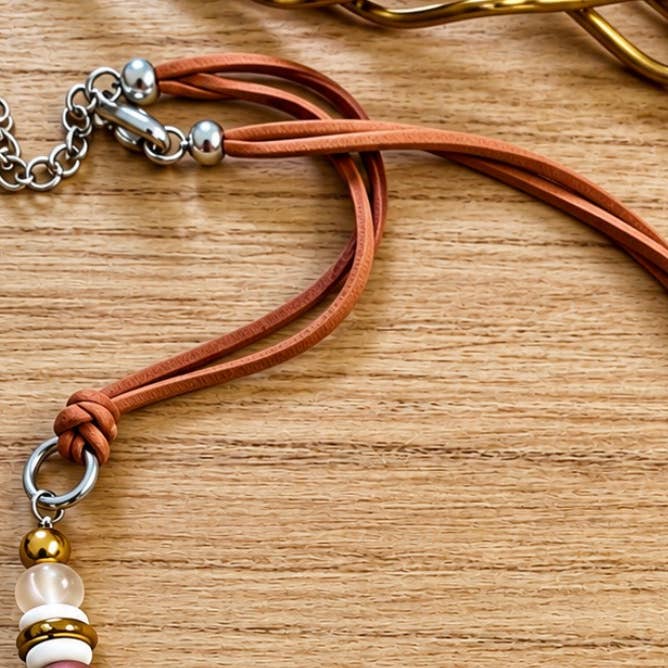 Shore Thing Fair Trade Vegan Leather Summer Beach Necklace