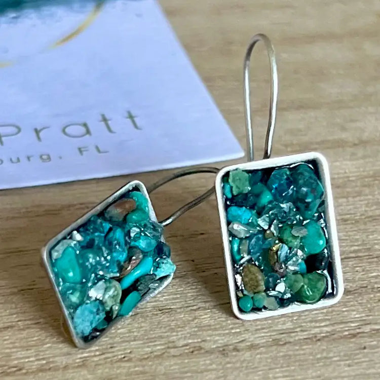 Ever The Optimist Turquoise Inlay Drop Earrings