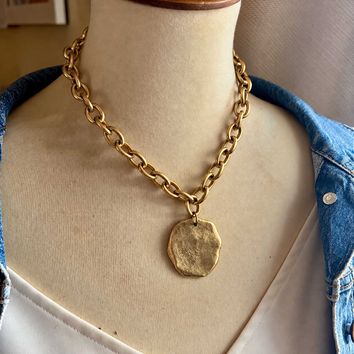 Hype Train Gold Medallion & Chain Necklace