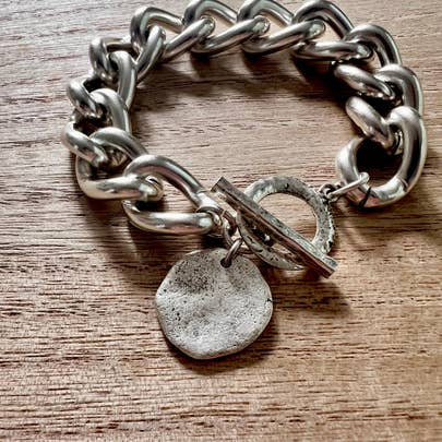 Dramarama silver chain statement bracelet