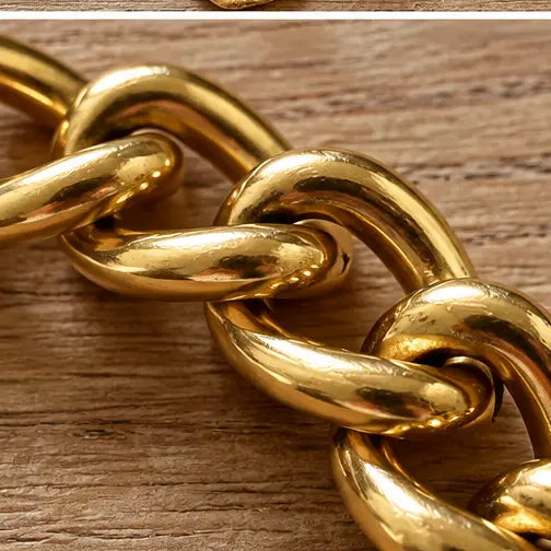 Let’s Dance Gold Aluminum Chain Statement Bracelet