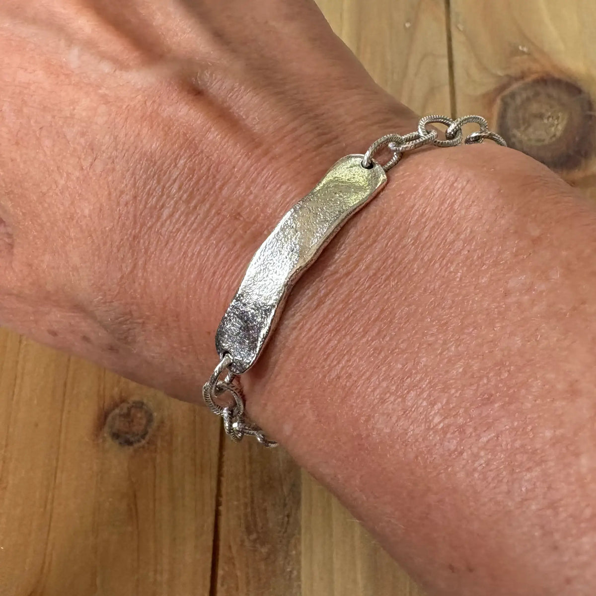 Let’s Go Steady Silver Bar & Chain Bracelet