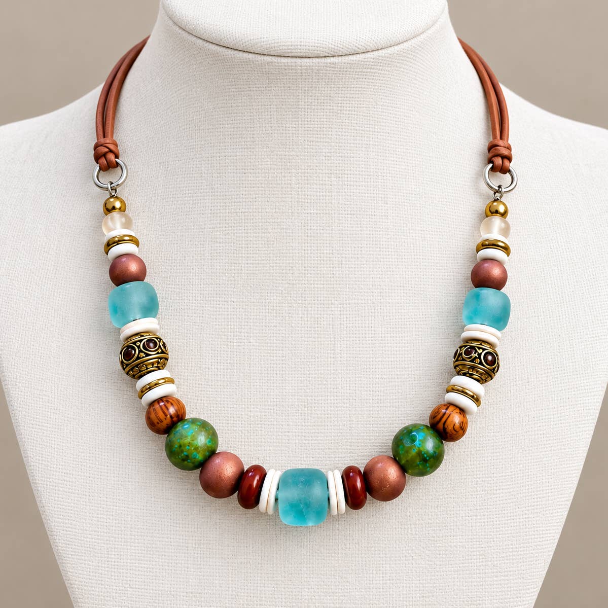 Shore Thing Fair Trade Vegan Leather Summer Beach Necklace