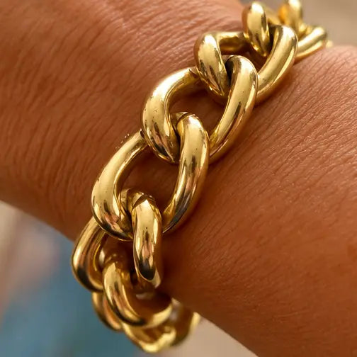 Let’s Dance Gold Aluminum Chain Statement Bracelet