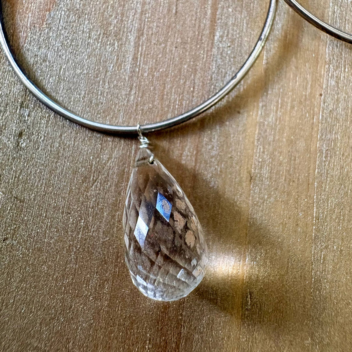 All Due Respect Teardrop Gemstone Silver Dangle Earrings