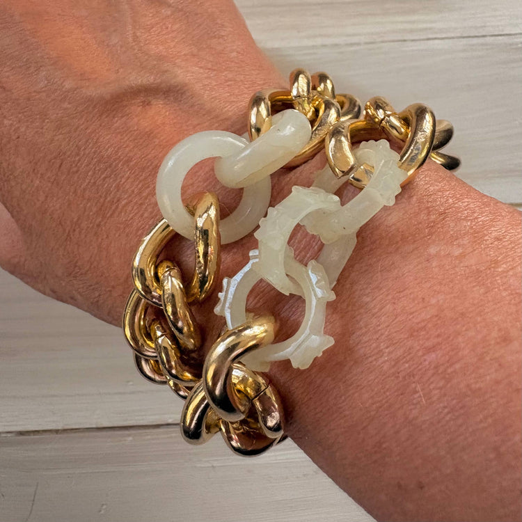 It’s Giving Gold Chain & Vintage Jade Bracelet