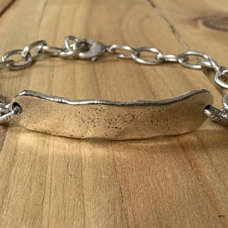 Let’s Go Steady Silver Bar & Chain Bracelet