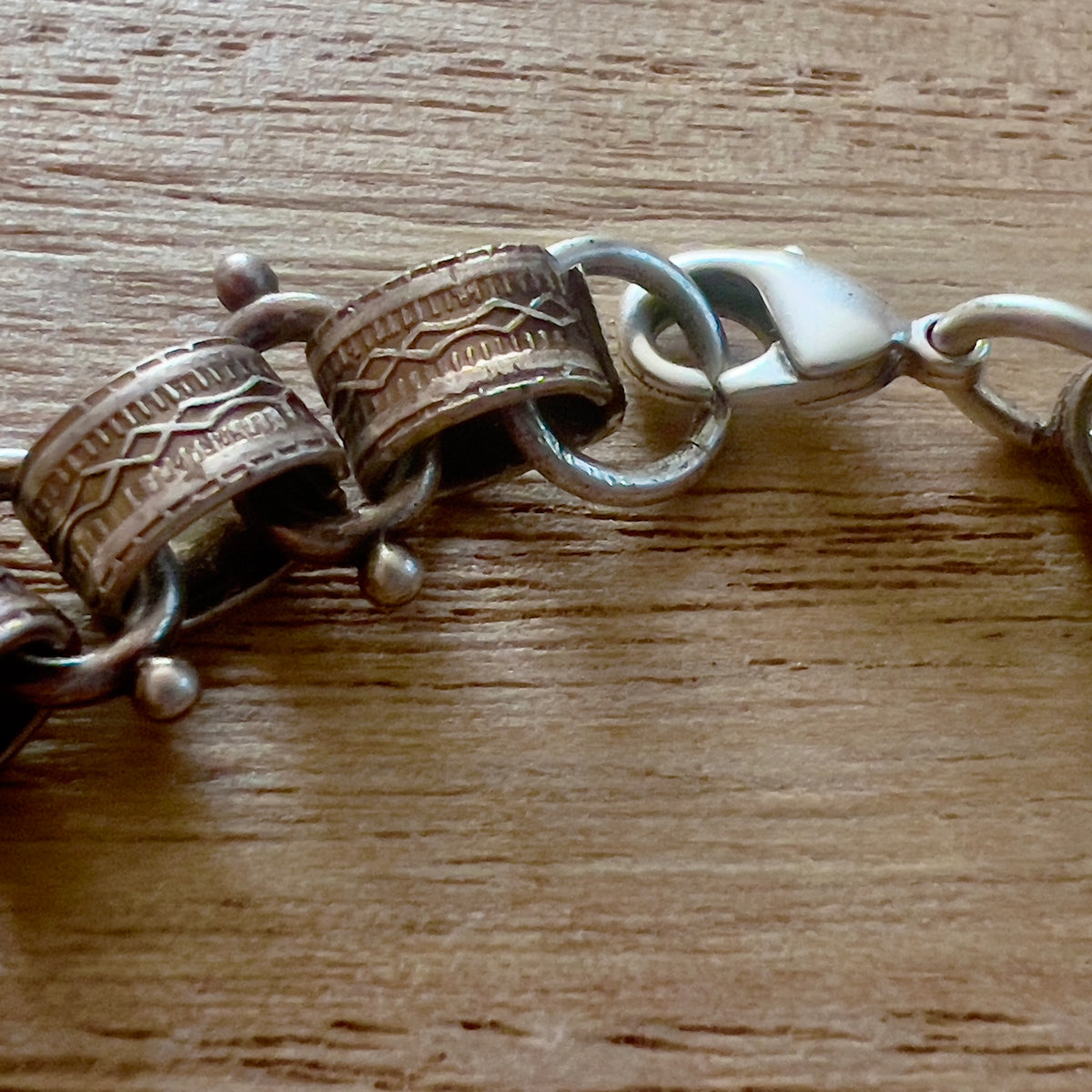 Old Soul Antique Silver Cuff & Bead Chain Bracelet