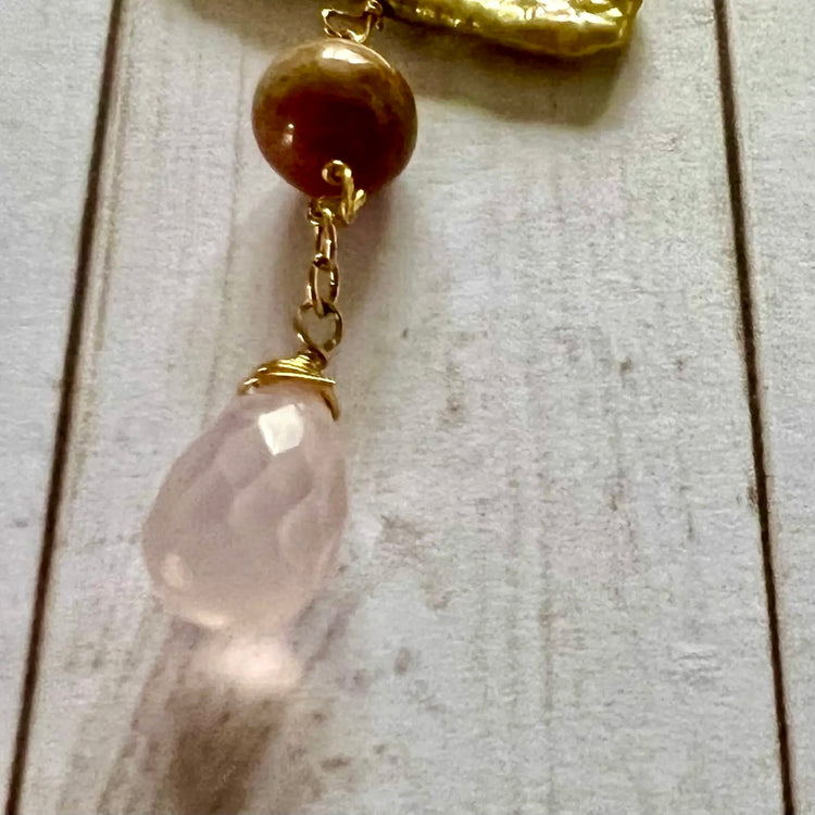 Club Lounge Pearl & Gemstone Dangle Earrings
