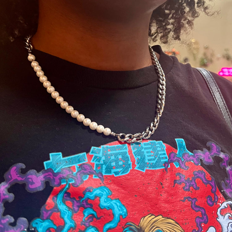 Ginger’s Revenge Freshwater Pearl & Silver-Plated Chain Necklace