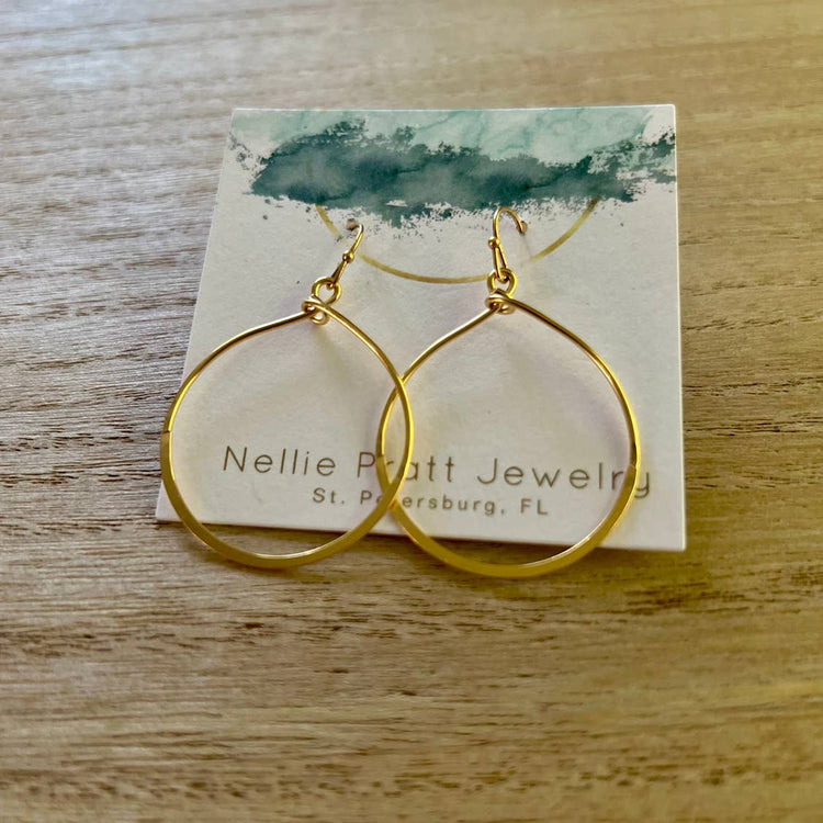 If I’m Being Honest Hammered Gold-Plated Hoop Earrings