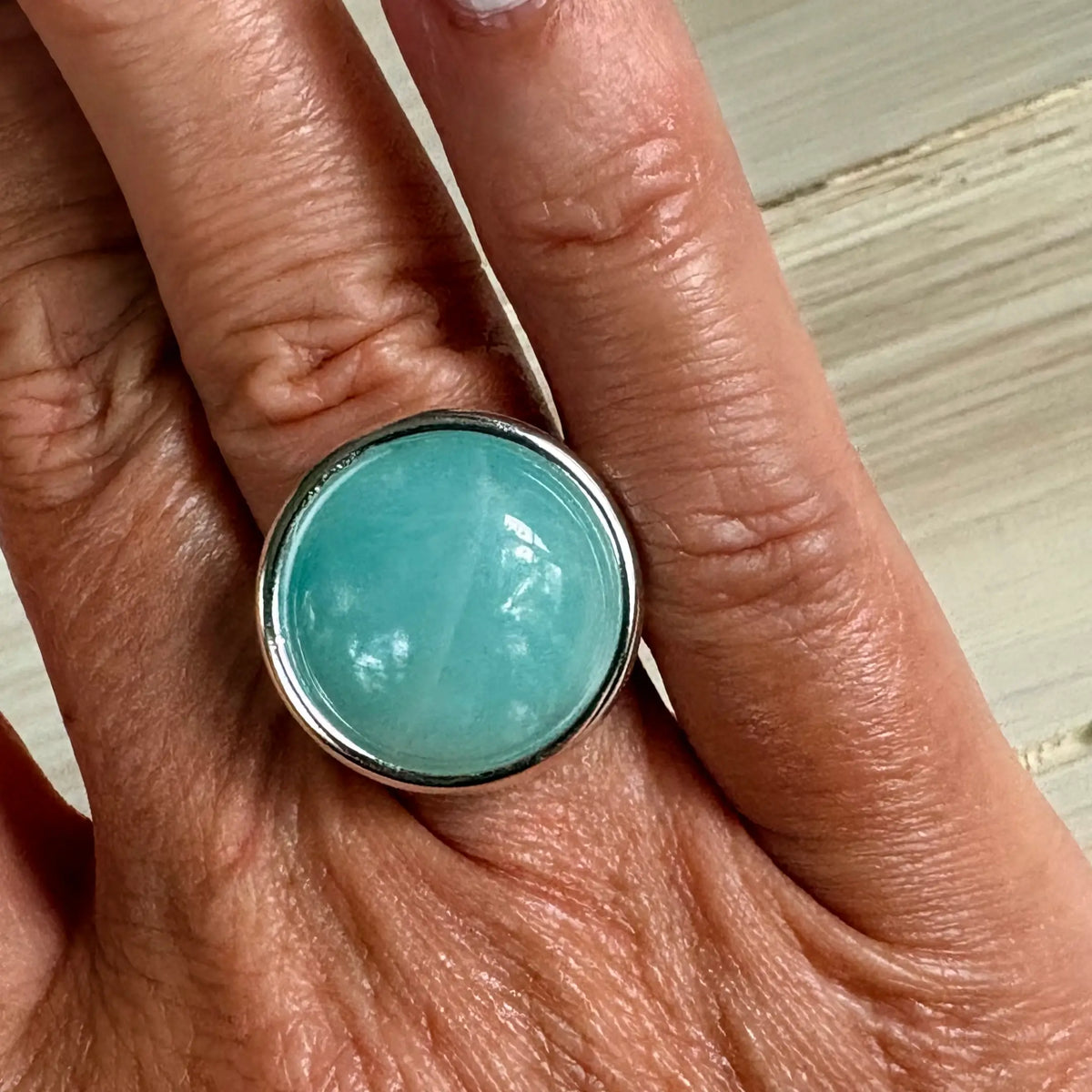 Let’s Have A Kiki Amazonite Gemstone Statement Ring