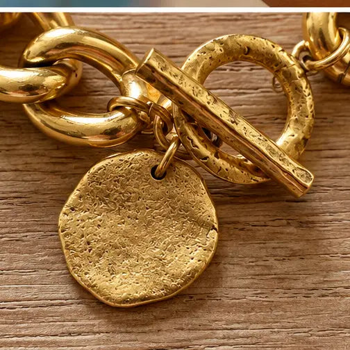 Let’s Dance Gold Aluminum Chain Statement Bracelet