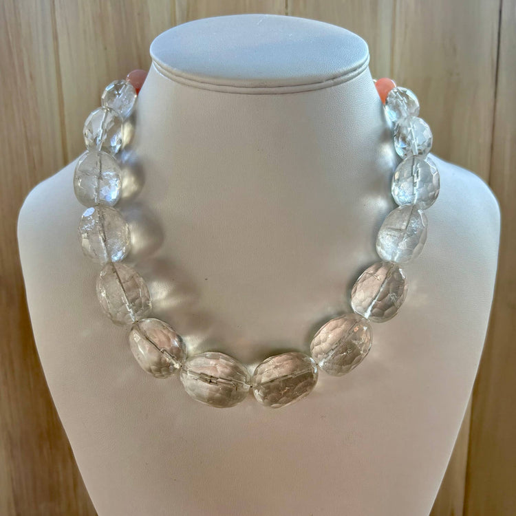 Diamond Doll Quartz Crystal Statement Gemstone Necklace