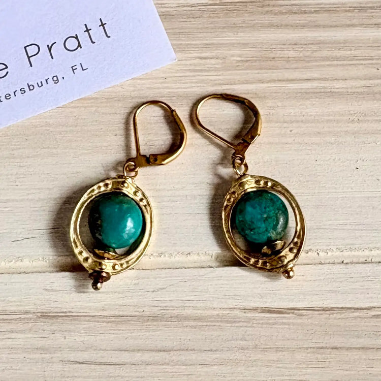 Forget Me Not Turquoise Dangle Earrings