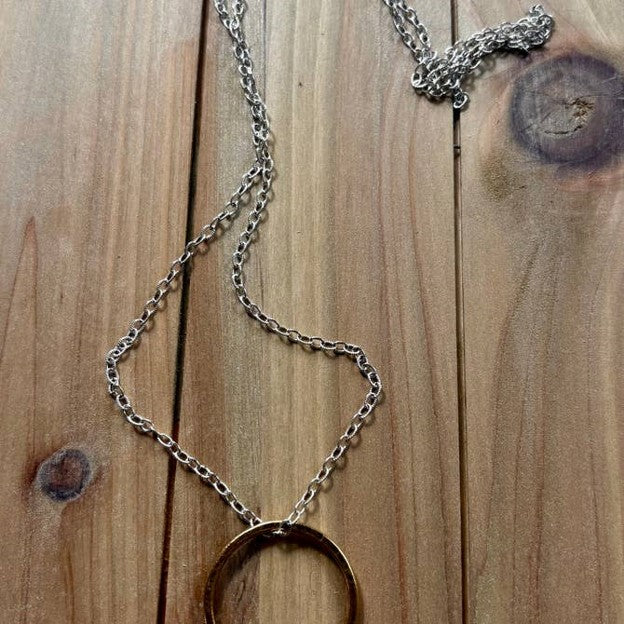 Legendary Mixed Metal Circle & Long Chain Necklace
