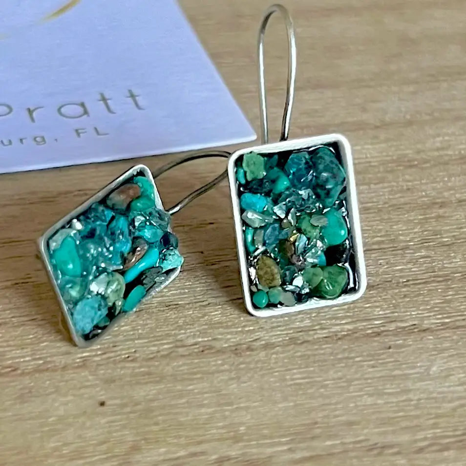 Ever The Optimist Turquoise Inlay Drop Earrings
