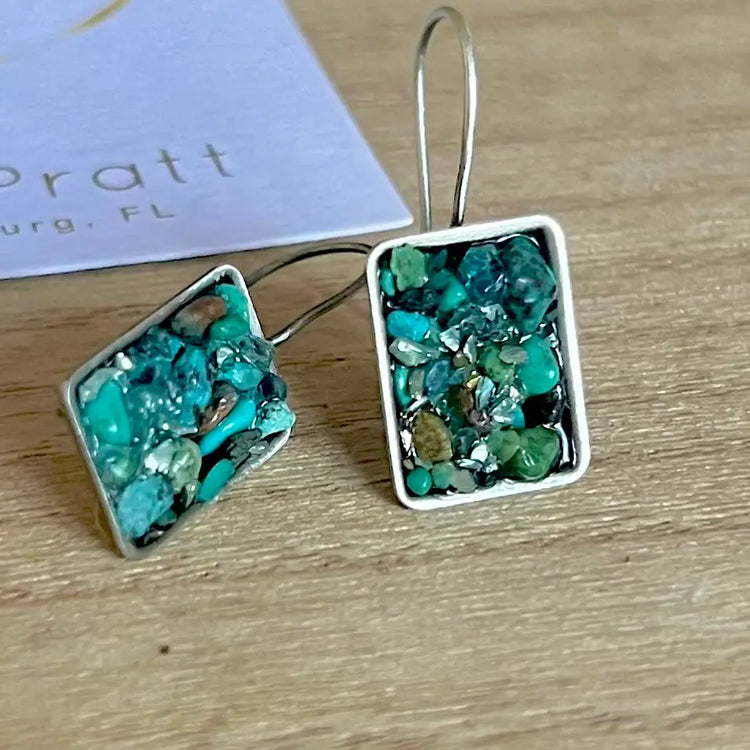 Ever The Optimist Turquoise Inlay Drop Earrings