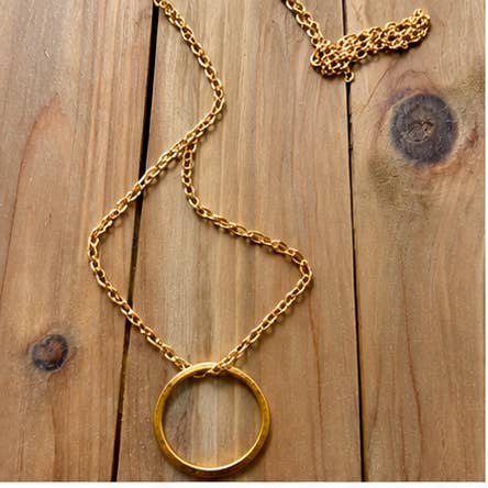 Royal Bloodline Gold Chain & Circle Long Necklace