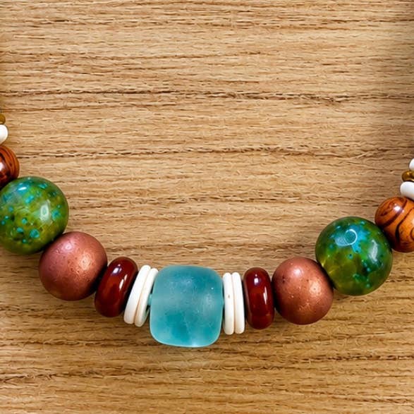 Shore Thing Fair Trade Vegan Leather Summer Beach Necklace