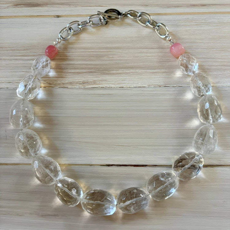 Diamond Doll Quartz Crystal Statement Gemstone Necklace