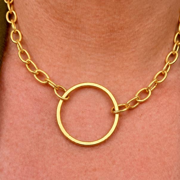 Backstage Pass gold chain and circle necklace