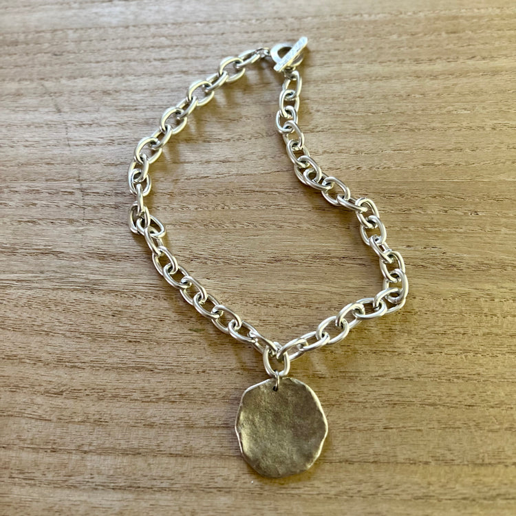 You’re on Mute Silver Chain & Antique Silver Medallion Necklace