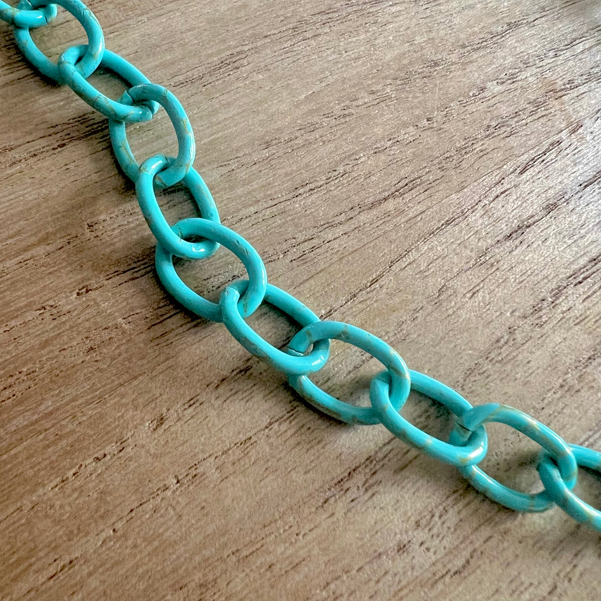 Stay Salty Turquoise Aluminum Chain & Antique Gold Medallion Necklace