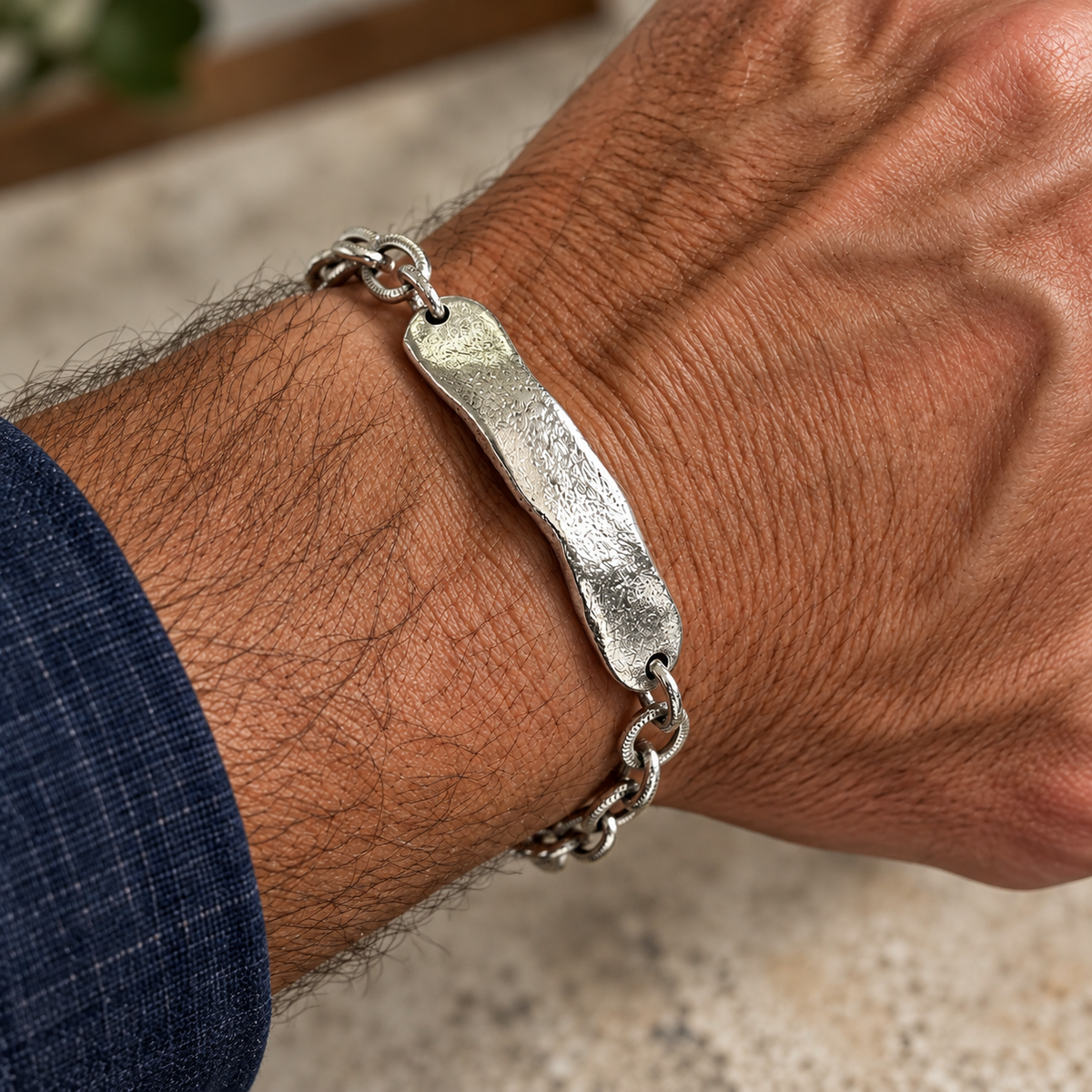 Let’s Go Steady Silver Bar & Chain Bracelet