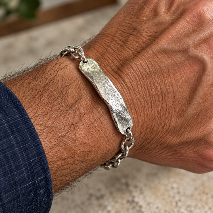 Let’s Go Steady Silver Bar & Chain Bracelet