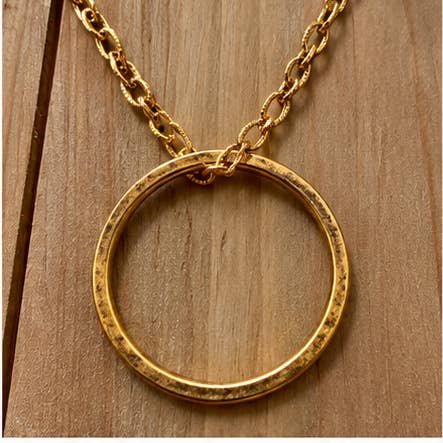 Royal Bloodline Gold Chain & Circle Long Necklace