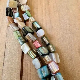Spindrift Triple Pastel Mother-of-Pearl Nugget Necklace