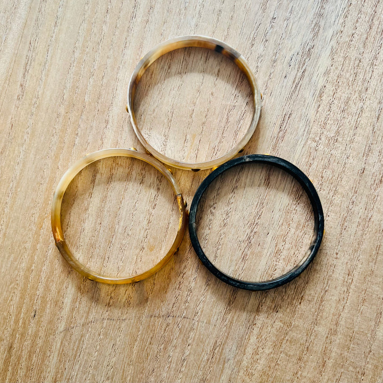Ride or Die Studded Water Buffalo Horn Bangle