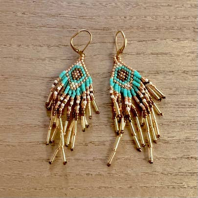 Listen Like Thieves Handwoven Miyuki Seed Bead Dangle Earrings
