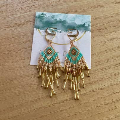 Listen Like Thieves Handwoven Miyuki Seed Bead Dangle Earrings