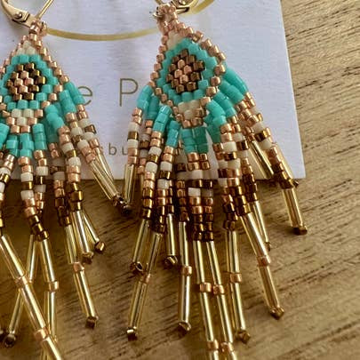 Listen Like Thieves Handwoven Miyuki Seed Bead Dangle Earrings