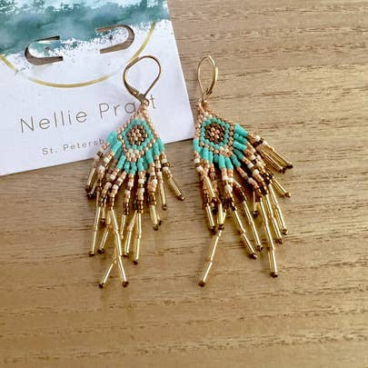 Listen Like Thieves Handwoven Miyuki Seed Bead Dangle Earrings