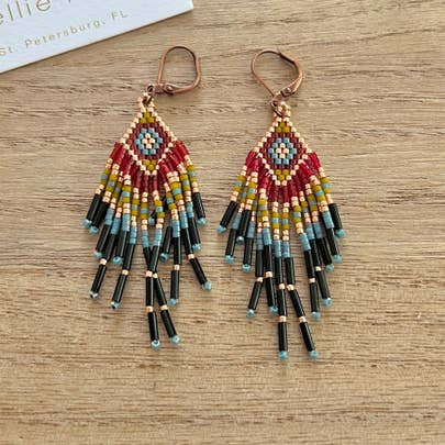The Rough and Tumble Handwoven Miyuki Seed Bead Earrings