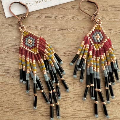 The Rough and Tumble Handwoven Miyuki Seed Bead Earrings
