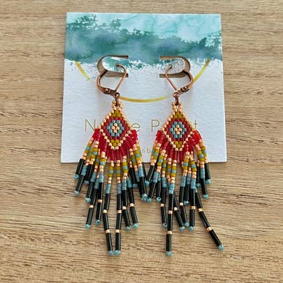 The Rough and Tumble Handwoven Miyuki Seed Bead Earrings