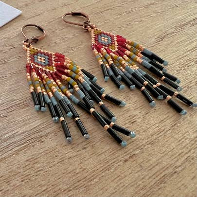 The Rough and Tumble Handwoven Miyuki Seed Bead Earrings