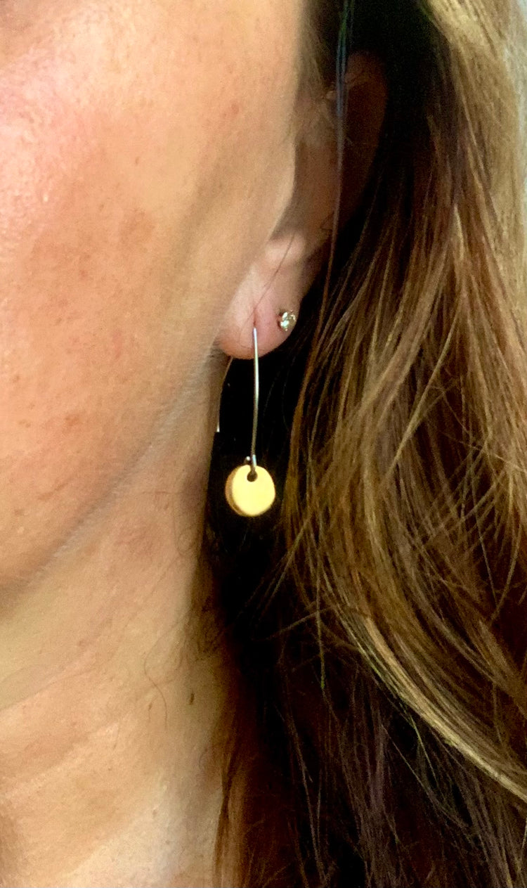 Luna Antique Gold Disc Dangle Earrings