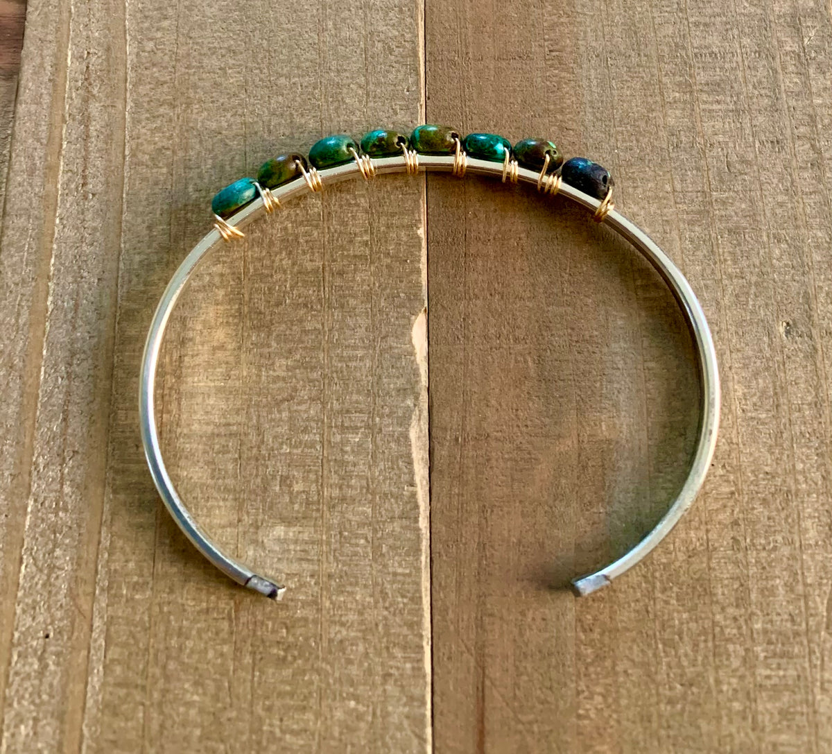 Text Me Turquoise Adjustable Silver-Plated Cuff Bracelet