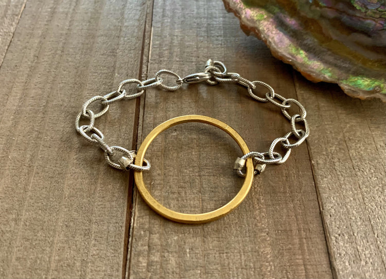 Good Genes mixed metal gold and silver chain bracelet
