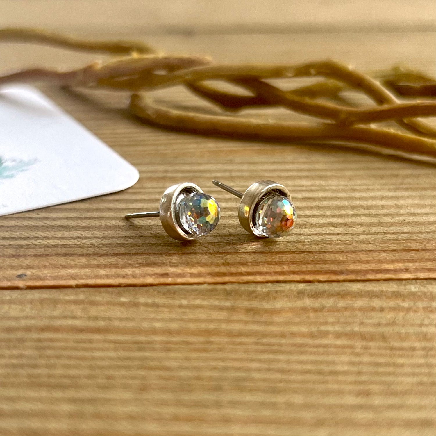Lovebug Swarovski Crystal Disco Ball Stud Earrings