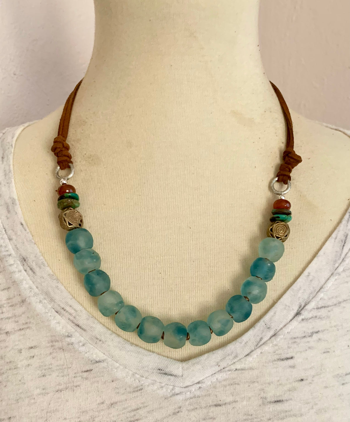 Beach Day Fair Trade Vegan Leather Beach Necklace