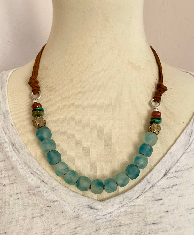 Beach Day Fair Trade Vegan Leather Beach Necklace