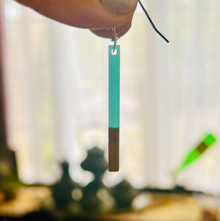 Driftaway Resin & Walnut Dangle Earrings