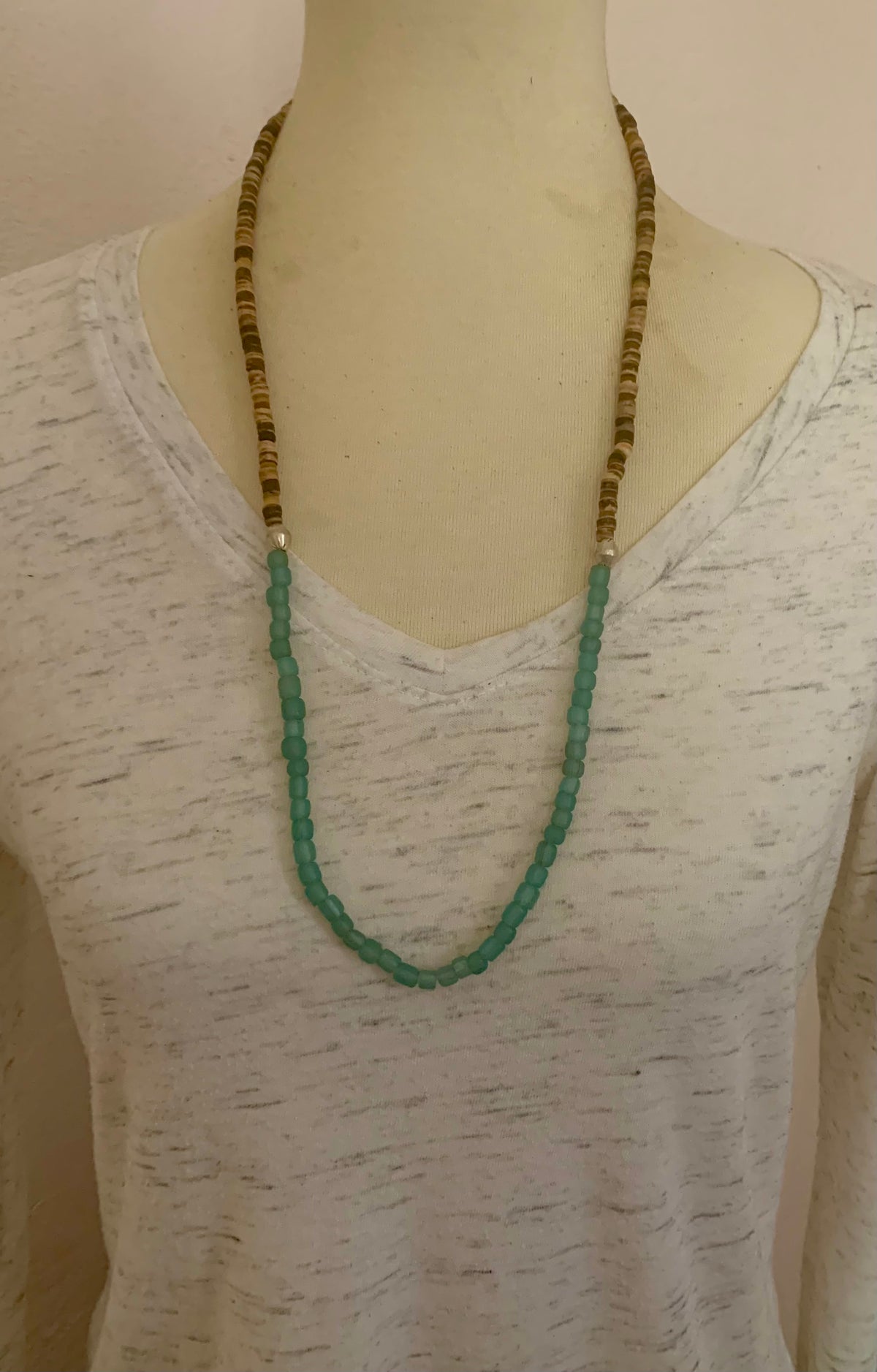 Daydreamer Fair Trade Java Glass & Shell Necklace
